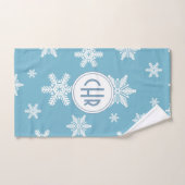 Elegante sneeuwvlokken in hemelsblauwe achtergrond bad handdoek (Handdoek)