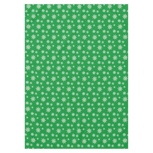 Elegante sneeuwvlokken op groen tafelkleed (Voorkant)