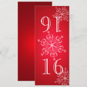 Elegante Sneeuwvlokken Rood 2 Tafelnummer (Voorkant / Achterkant)