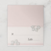 Elegante Sneeuwvlokken Winter Bruiloft Plaats Kaar (Buitenkant ongevouwen)