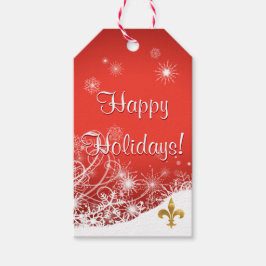 Elegante Snowflake Holiday Gift Labels Cadeaulabel