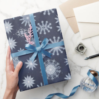 Elegante Snowflake Kerst moderne Wrapping Paper Cadeaupapier