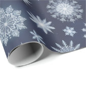 Elegante Snowflake Kerst moderne Wrapping Paper Cadeaupapier (Rol Hoek)