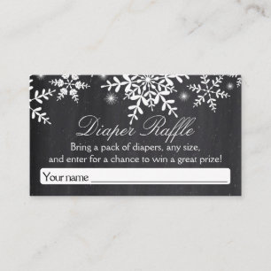 Elegante Snowflakes Baby shower Luier Raffle Ticke Informatiekaartje