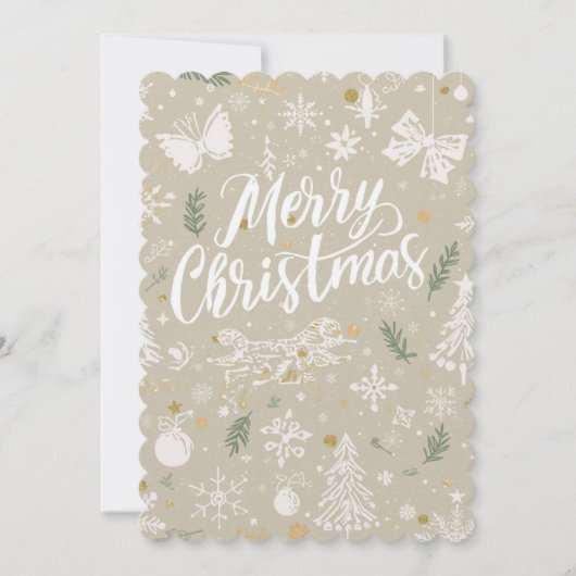 Elegante Snowy Christmas Invitation Kaart (5 "x7") (Voorkant)
