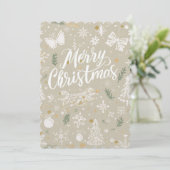 Elegante Snowy Christmas Invitation Kaart (5 "x7") (Staand voorkant)