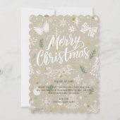 Elegante Snowy Christmas Invitation Kaart (5 "x7") (Achterkant)