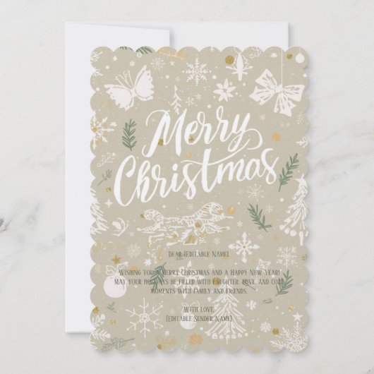 Elegante Snowy Christmas Invitation Kaart (5 "x7") (Achterkant)