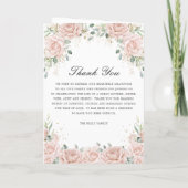Elegante Soft Blush Rozen Bloemen Foto Begrafenis Programma (Achterkant)