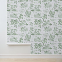 Elegante  Soft Sage Horse Hunting Toile
