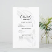 Elegante Soft White Beauty Services prijslijst (Staand voorkant)