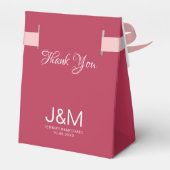 Elegante Solid Color Viva Magenta Calligrafie Bedankdoosjes (Achterkant)