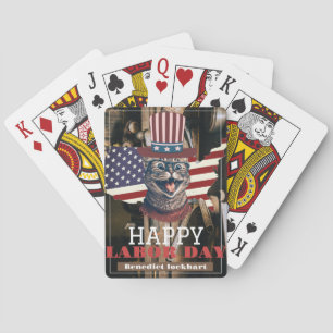 Elegante Solidariteit arbeidersdag met de vlag van Pokerkaarten
