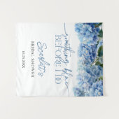 Elegante Something Blue Hydrangea Bruidsdouche Wandkleed (Voorkant (horizontaal))