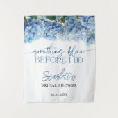 Elegante Something Blue Hydrangea Bruidsdouche Wandkleed (Voorkant)