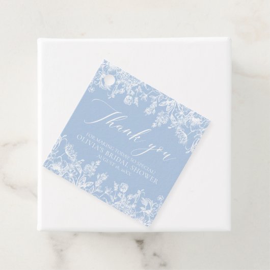 Elegante Something Blue Victoriaanse Bruidsuitnodi Bedankjes Labels (In situ)