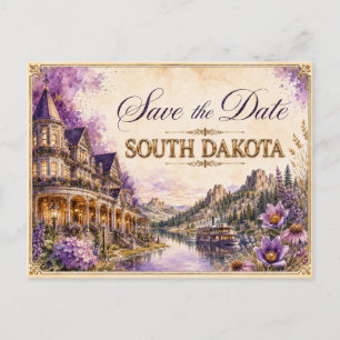 Elegante South Dakota Save the Date Trouw Uitnodig Briefkaart