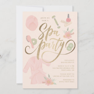 Elegante Spa Party/Douche/Bachelorette uitnodiging
