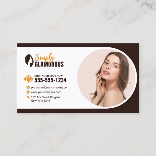 Elegante Spa Schoonheidssalon Make-up Nagels & Fac Visitekaartje (Voorkant)