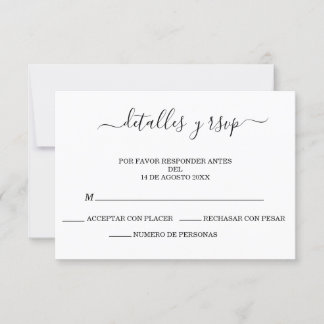 Elegante Spaanse Boda QR code Details Y RSVP Kaartje