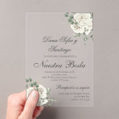 Elegante Spaanse bruiloft acryl uitnodiging Acryl Uitnodigingen (Insitu (Draagbaar))