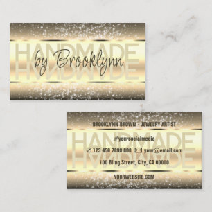 Elegante Sparkle Glitter Luxe Glam Donker Goud Visitekaartje