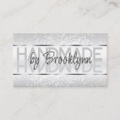 Elegante Sparkle Glitter Luxe Glam Lichtgrijs Visitekaartje (Voorkant)