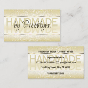 Elegante Sparkle Glitter Luxe Glam Light Gold Visitekaartje