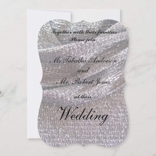 Elegante Sparkly Silver bruiloft uitnodigingen (Voorkant)