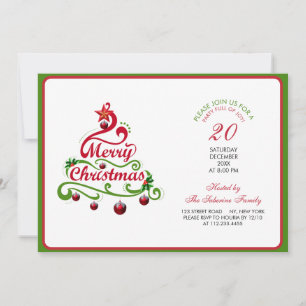 Elegante & speelse kronkelige kerstboom typografie kaart