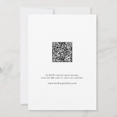 Elegante Spiraal Script Simpele QR-code Trouwen Kaart (Achterkant)