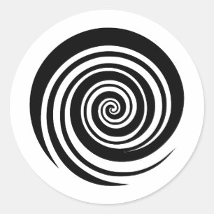Elegante spiraalkunst in minimalistische stijl ronde sticker