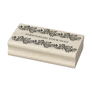 Elegante spiraalvormige bloemornament persoonlijke 	rubberstempel