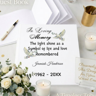 Elegante spirituele duif Bloem Herdenking Gastenboek