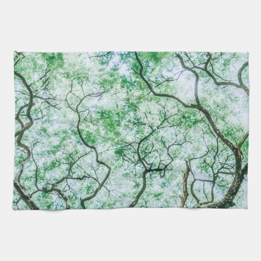 Elegante Spooky Leaves & Branches Keukenhanddoek (Horizontaal)