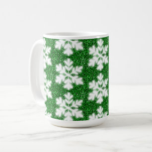 Elegante sprankelende glitter groene ijzige sneeuw koffiemok