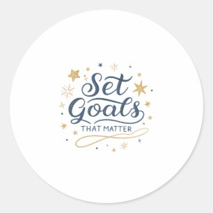 Elegante sprankelende typografie stelt doelen die ronde sticker