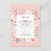 Elegante Spring Roos Blush Roze Lijst bruiloft Informatiekaartje (Voorkant)