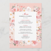 Elegante Spring Roos Blush Roze Lijst bruiloft Menu (Voorkant)