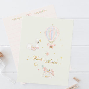 Elegante sprookjesachtige woorden van advies baby  informatiekaartje