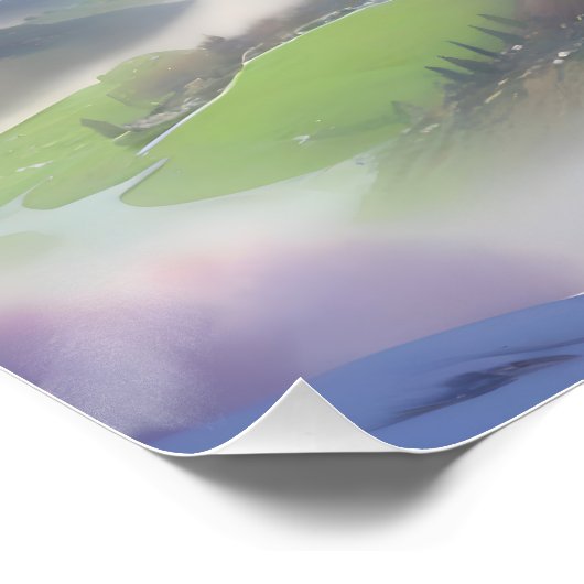 Elegante Sprookjeseenhoorn in een Fantasy Vale Perfect Poster (Hoek)