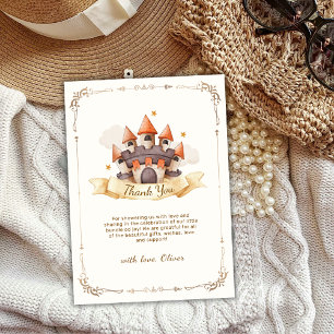 Elegante Sprookjesprins Kasteel Baby Shower Bedankkaart