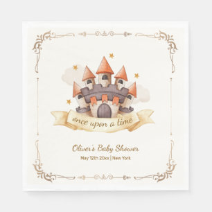 Elegante Sprookjesprins Kasteel Baby Shower Servet