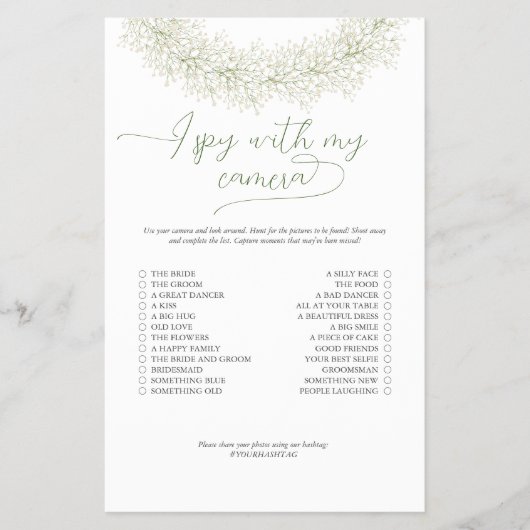 Elegante Spy Met Camera Bruidsfeest Spel Flyer (Voorkant)