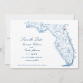 Elegante St. Augustine Florida bruiloft marine kaa Save The Date (Voorkant)