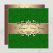 Élégante St. Patrick's Day Party Invitation verte (Devant / Derrière)