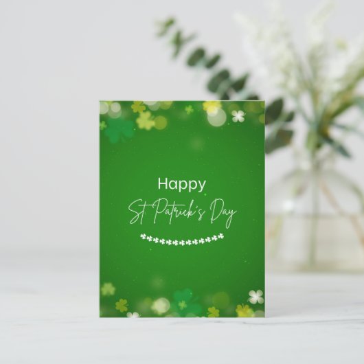 Elegante St. Patrick's Day Shamrock Briefkaart (Staand voorkant)