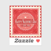 Elegante  Stamp Style Valentijnsdag Sticker (Vel)