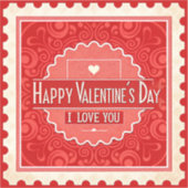 Elegante  Stamp Style Valentijnsdag Sticker (Voorkant)