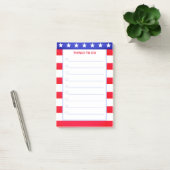 Elegante sterren, rood en wit gestreepte dingen om post-it® notes (Kantoor)